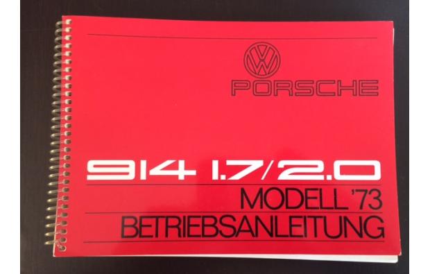 Manuel de bord Porsche 914 1972 Manuel de bord Porsche 914 1972